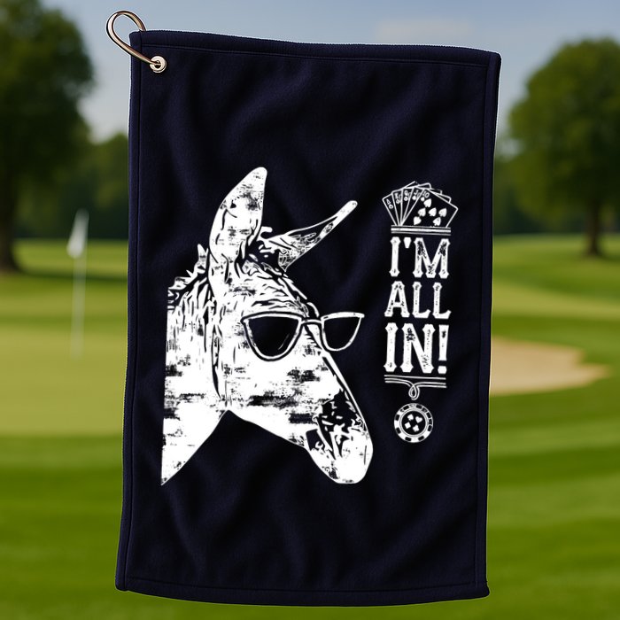 I'm All In Funny Poker Donkey Golf Towel