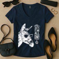 I'm All In Funny Poker Donkey Women's V-Neck T-Shirt