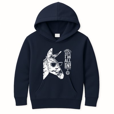 I'm All In Funny Poker Donkey Kids Hoodie