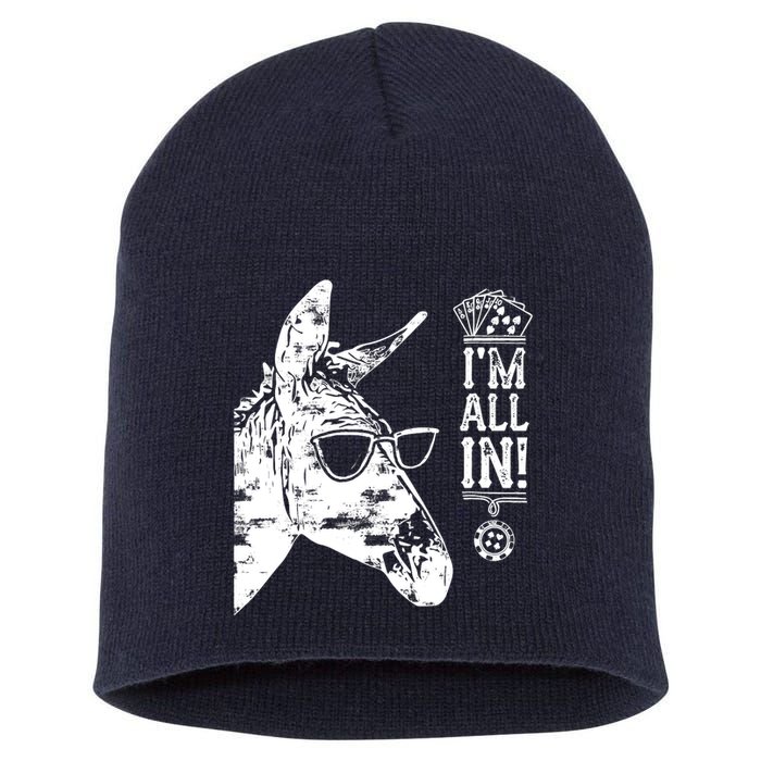 I'm All In Funny Poker Donkey Short Acrylic Beanie