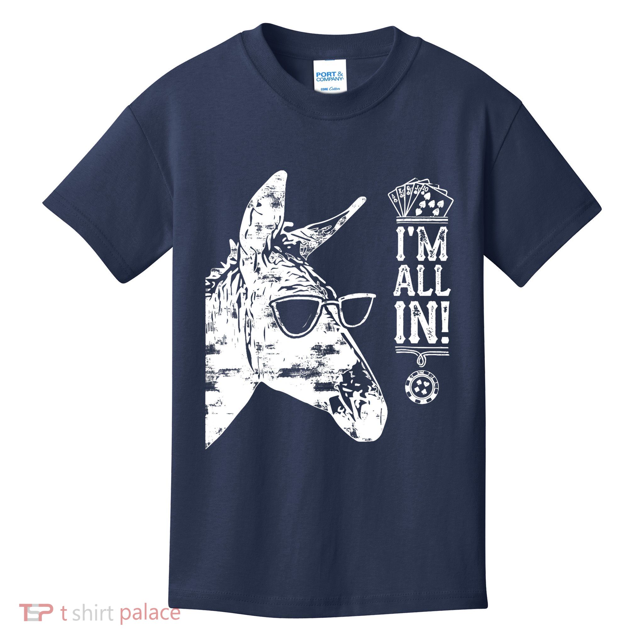 I'm All In Funny Poker Donkey Kids T-Shirt