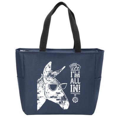 I'm All In Funny Poker Donkey Zip Tote Bag