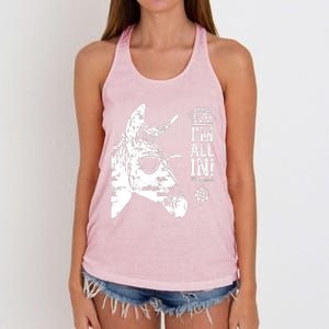 I'm All In Funny Poker Donkey Women's Knotted Racerback Tank