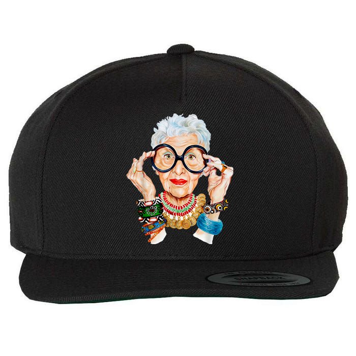 Iris Apfel Wool Snapback Cap