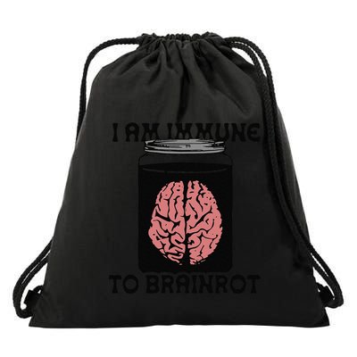 I Am Immune To Brainrot Drawstring Bag