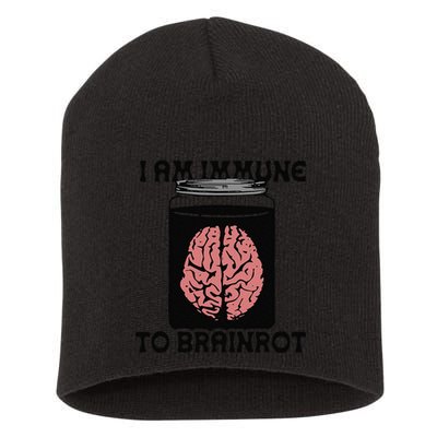 I Am Immune To Brainrot Short Acrylic Beanie