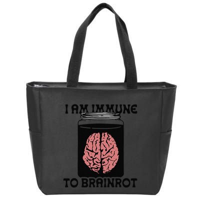 I Am Immune To Brainrot Zip Tote Bag
