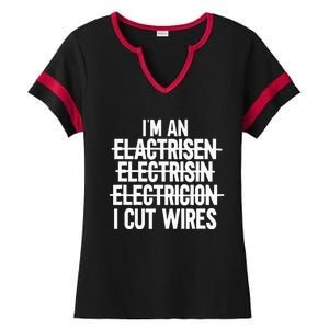 IM An ... I Cut Wires Lineman Funny Electrician Ladies Halftime Notch Neck Tee