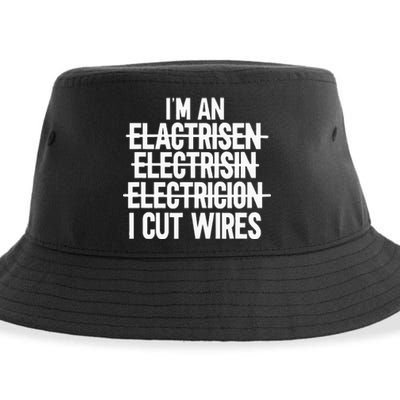 IM An ... I Cut Wires Lineman Funny Electrician Sustainable Bucket Hat