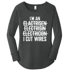 IM An ... I Cut Wires Lineman Funny Electrician Women's Perfect Tri Tunic Long Sleeve Shirt