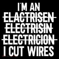 I'm An ... I Cut Wires Lineman Funny Electrician Sustainable Knit Beanie