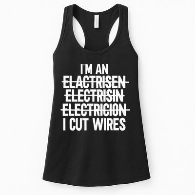 I'm An ... I Cut Wires Lineman Funny Electrician Womens Tank Top