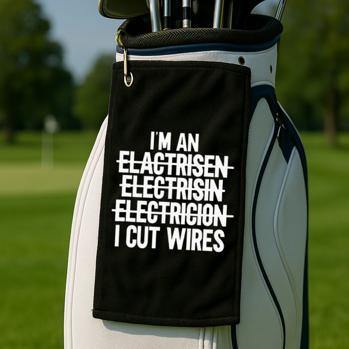 I'm An ... I Cut Wires Lineman Funny Electrician Golf Towel