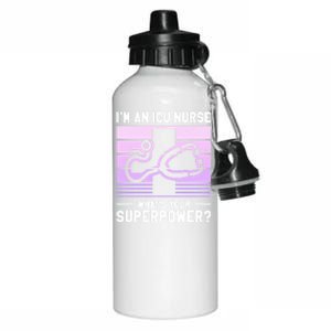 Im An Icu Nurse Whats Your Superpower Ccrn Nurses Gift Aluminum Water Bottle