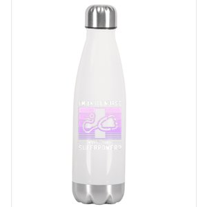 Im An Icu Nurse Whats Your Superpower Ccrn Nurses Gift Stainless Steel Insulated Water Bottle