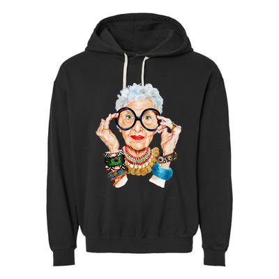 Iris Apfel Garment-Dyed Fleece Hoodie