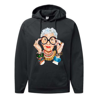 Iris Apfel Performance Fleece Hoodie