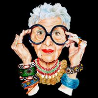 Iris Apfel Flat Bill Trucker Hat