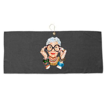 Iris Apfel Large Microfiber Waffle Golf Towel