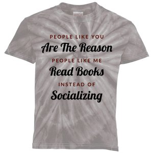 Introvert Antisocial Id Rather Be Reading Great Gift Kids Tie-Dye T-Shirt