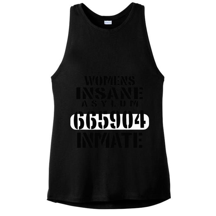 Insane Asylum Inmate With Numbers Halloween Ladies PosiCharge Tri-Blend Wicking Tank