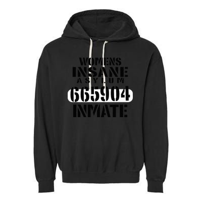 Insane Asylum Inmate With Numbers Halloween Garment-Dyed Fleece Hoodie