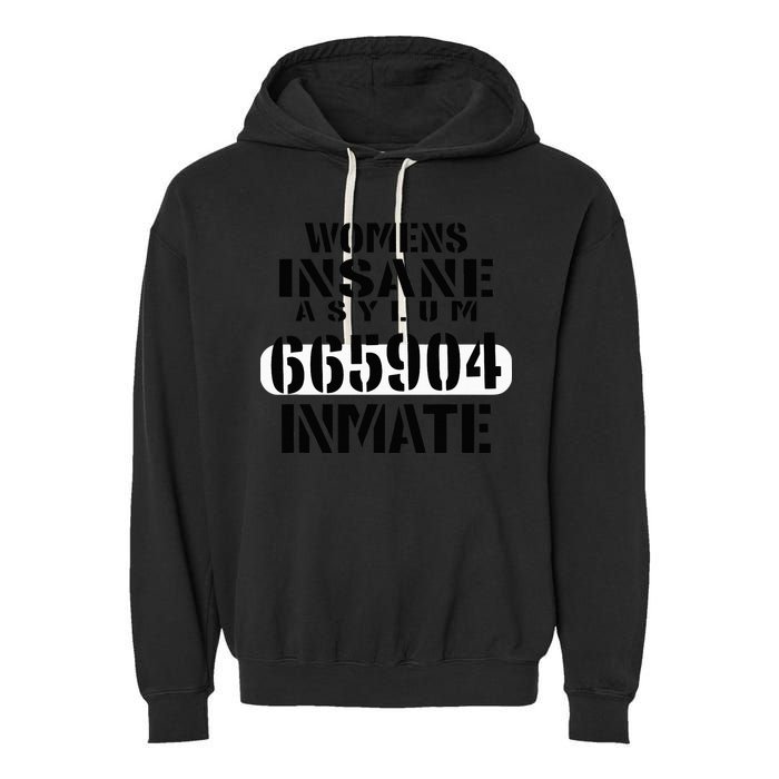 Insane Asylum Inmate With Numbers Halloween Garment-Dyed Fleece Hoodie