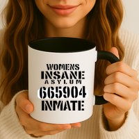 Insane Asylum Inmate With Numbers Halloween Mug