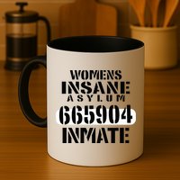 Insane Asylum Inmate With Numbers Halloween Mug