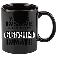 Insane Asylum Inmate With Numbers Halloween 11oz C Handle Ceramic Mug