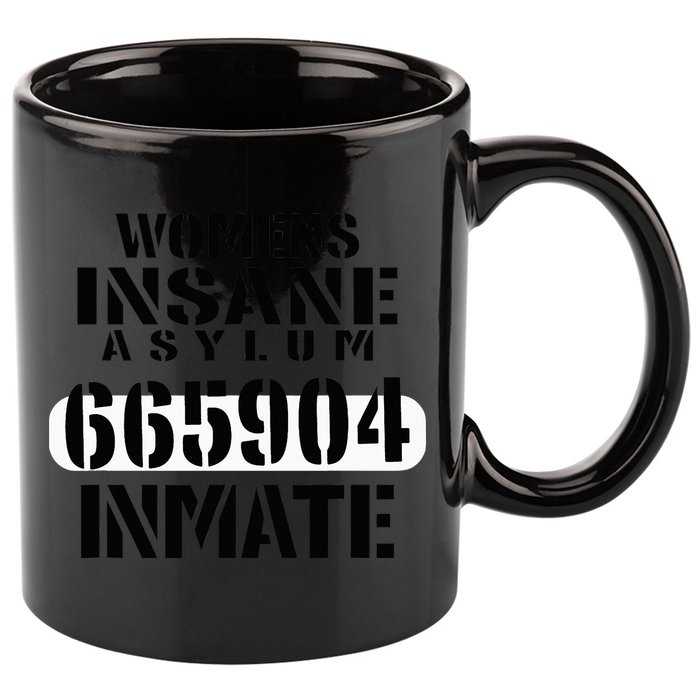 Insane Asylum Inmate With Numbers Halloween 11oz C Handle Ceramic Mug