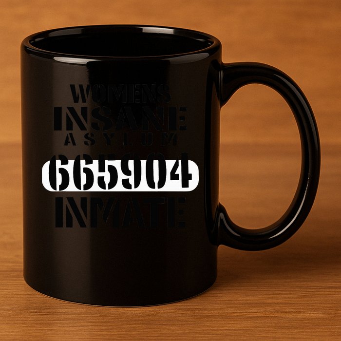 Insane Asylum Inmate With Numbers Halloween 11oz C Handle Ceramic Mug