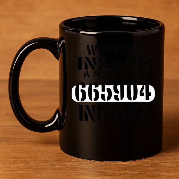 Insane Asylum Inmate With Numbers Halloween 11oz C Handle Ceramic Mug