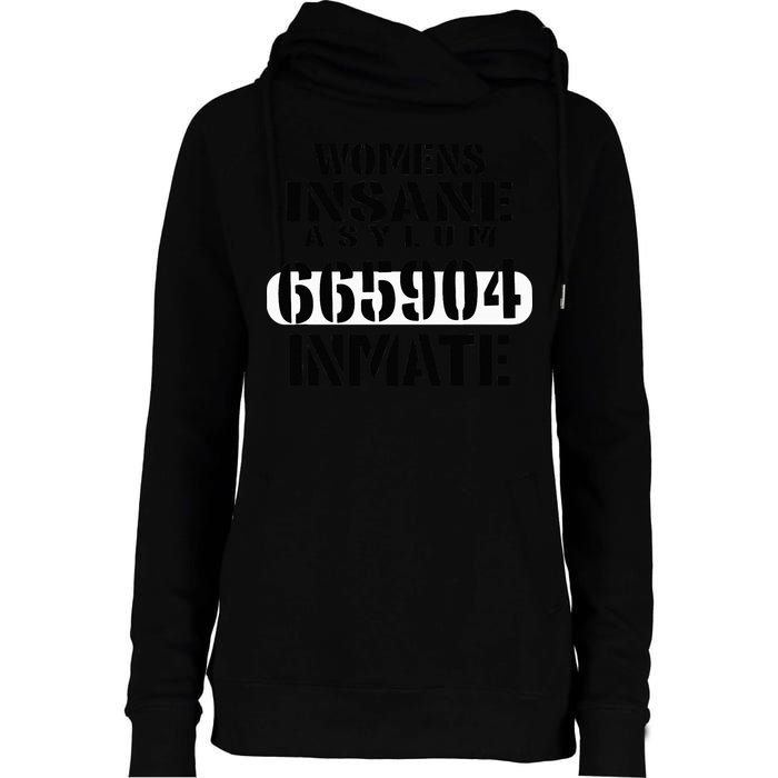Insane Asylum Inmate With Numbers Halloween Womens Funnel Neck Pullover Hood