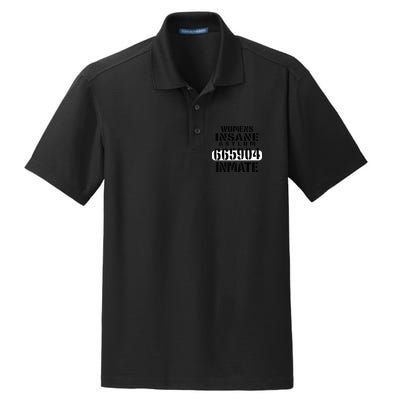 Insane Asylum Inmate With Numbers Halloween Dry Zone Grid Polo