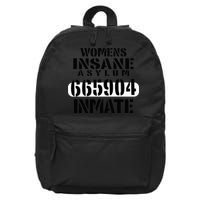Insane Asylum Inmate With Numbers Halloween 16 in Basic Backpack