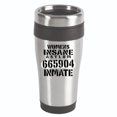 Insane Asylum Inmate With Numbers Halloween 16oz Travel Tumbler