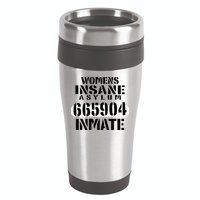 Insane Asylum Inmate With Numbers Halloween 16oz Travel Tumbler