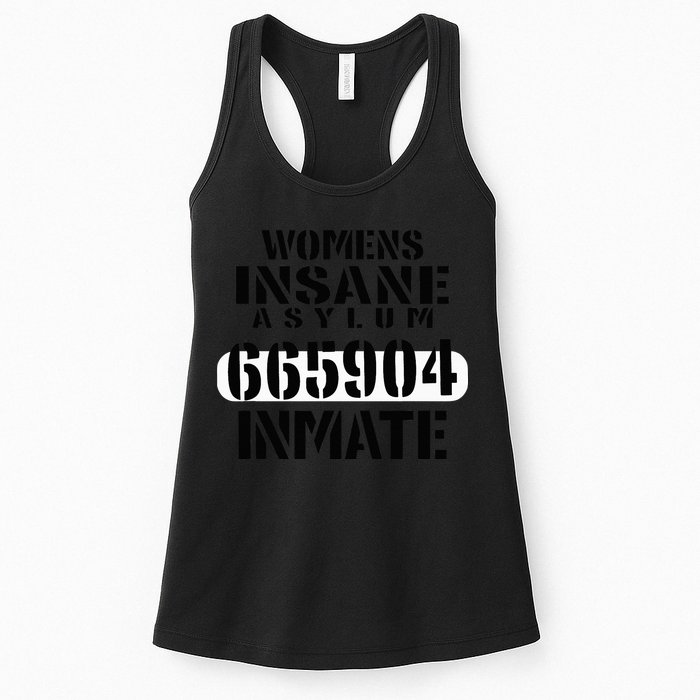 Insane Asylum Inmate With Numbers Halloween Womens Tank Top