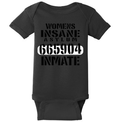 Insane Asylum Inmate With Numbers Halloween Baby Bodysuit