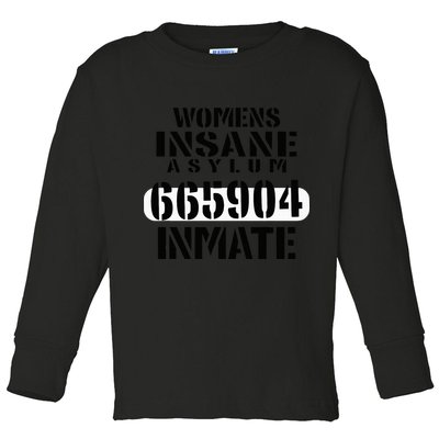 Insane Asylum Inmate With Numbers Halloween Toddler Long Sleeve Shirt