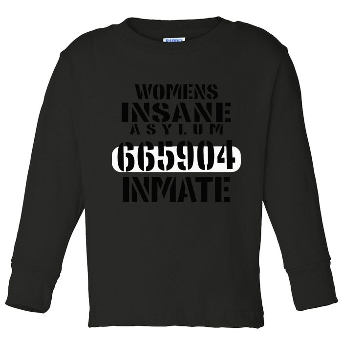 Insane Asylum Inmate With Numbers Halloween Toddler Long Sleeve Shirt