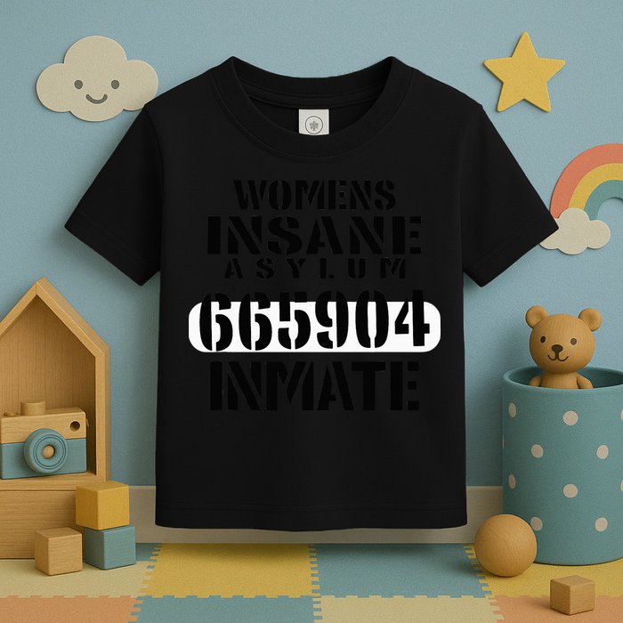 Insane Asylum Inmate With Numbers Halloween Toddler T-Shirt