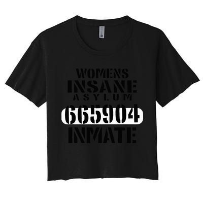 Insane Asylum Inmate With Numbers Halloween Crop Top