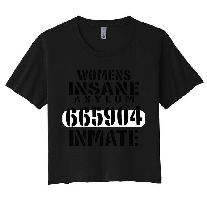Insane Asylum Inmate With Numbers Halloween Crop Top