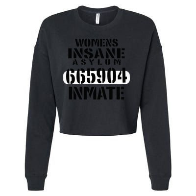 Insane Asylum Inmate With Numbers Halloween Cropped Pullover Crew