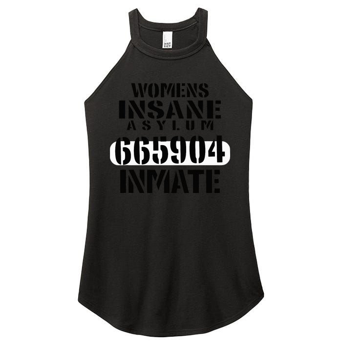 Insane Asylum Inmate With Numbers Halloween Women's Perfect Tri Rocker Tank