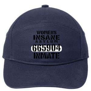 Insane Asylum Inmate With Numbers Halloween 7-Panel Snapback Hat