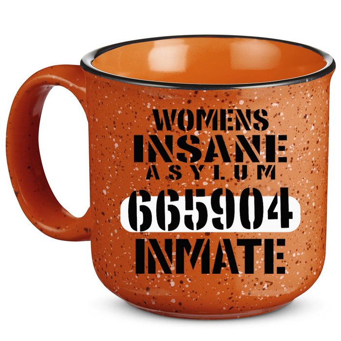 Insane Asylum Inmate With Numbers Halloween 15oz Campfire Ceramic Mug