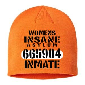 Insane Asylum Inmate With Numbers Halloween Sustainable Beanie